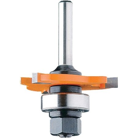 Cmt 3-Wing Slot Cutter with Bearing and Arbor, 1/4-Inch Cutting Length and 1/2-Inch Shank 822.364.11B